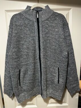Men's Gray XXL Thick lined Zip Up Sweater Jacket